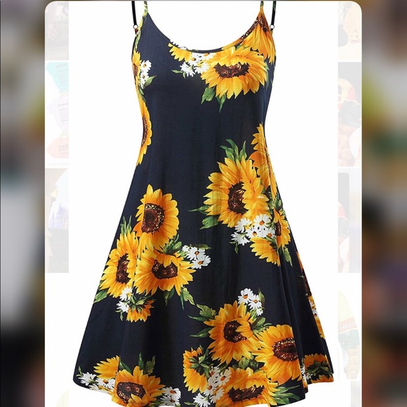 navy blue sunflower dress
